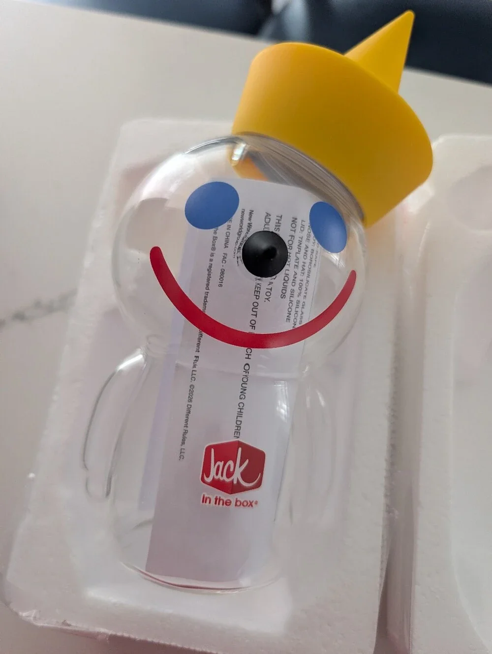 NEW Yellow Hat Glass Jack Sipper - Novelty Drink Cup